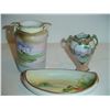 Image 1 : Hand Painted Nippon Vases & Bowl 3 pcs