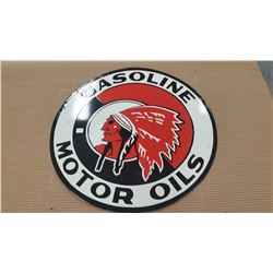 Gasoline Motor Oils Red Indian Sign