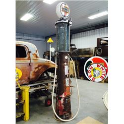 Single Visible Gilbert & Baker Gas Pump original Cylinder