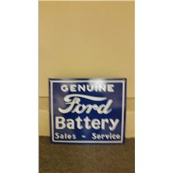 Genuine Ford Battery Sales & Service Porcelin Sign