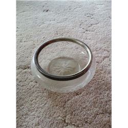 2 Cut Glass Bowls Stainless Trim