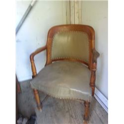 Leather & Oak Office Chair