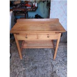 1/4 Cut Oak Secretary w/ Pullout Leaf