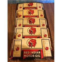 5 Red Indian Oil Tin Flattened