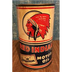 Red Indian Aviation Quart Oil Tin