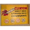 Image 1 : 1956 Rare Clinton Chainsaw Double Sided Flange Sign