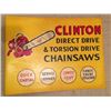 Image 2 : 1956 Rare Clinton Chainsaw Double Sided Flange Sign