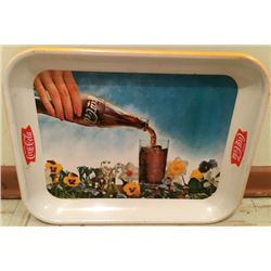 coca Cola 1960 White Tray with Coke Bottle
