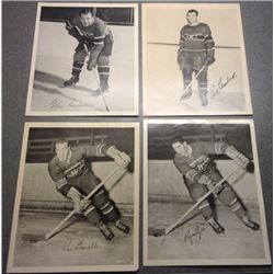 4 Quaker Oats Hockey Photos Montreal  Canadiens 1945-54