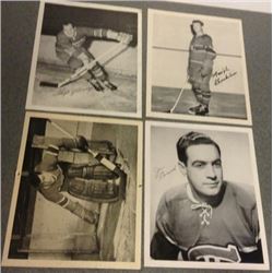 4 Quaker Oats Hockey Photos Montreal  Canadiens 1945-54