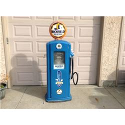 Bennett Gas Pump w/ Reproduction Globe Lights wired to 110v