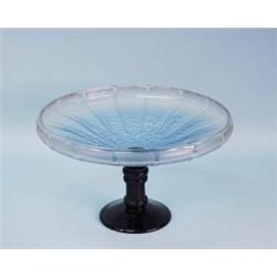 SCHNEIDER, FRANCE. A rare art glass footed bowl with acid cut facetting and free moulded black gl…