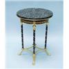 Image 1 : An unusual French Empire style marble and gilt bronze occasional table. The oval green marble top…