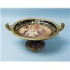 Image 1 : A very good antique French Sevres porcelain centrepiece with gilt bronze cherub mounts. Cobalt bl…
