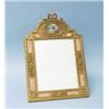 Image 1 : An unusual antique French gilt bronze and pink enamel decorated easel picture frame. Top decorate…