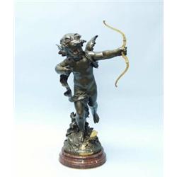 AUGUSTE MOREAU (1855-1919) French school. "La Premiere Fleche" (The 1st Arrow.) A finely cast bro…