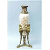 Image 1 : An antique French gilt bronze mounted Sevres porcelain vase with elongated champleve decorated ne…