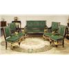 Image 1 : An splendid 5 piece antique French Empire style gilt bronze mounted mahogany salon set comprising…