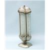 Image 1 : ART DECO - SABINO, FRANCE. An unusual French art glass and chromed metal table lamp. The four pan…