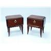 Image 1 : ART DECO - A good pair of marquetry inlaid bronze mounted lamp commodes in taste of Jules Leleu. …