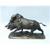 Image 1 : ISIDORE BOHHEUR (1827-1901) French Animalier school. "Boarhound Attacking a Wild Boar." A finely …