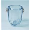 Image 1 : A heavy Scandinavian aquamarine crystal ice bucket with Danish sterling silver wirework handle an…