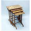 Image 1 : ART NOUVEAU - EMILE GALLE. A rare magnolia design marquetry decorated four part nest-of-tables. T…