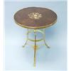 Image 1 : A fine French Empire style gilt bronze and wood tripod table. The circular burlwalnut top inlaid …