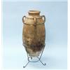 Image 1 : An antique earthenware floor vase in the Mediterranean style, with four applied handles. 31" high…