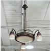 Image 1 : ART DECO - SCHNEIDER, FRANCE. A fine French art glass chandelier. The basket form mounts with rel…