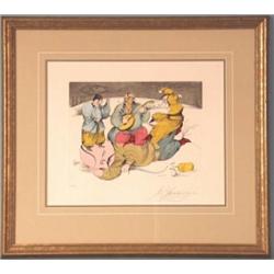 MICHAIL CHEMIAKIN - Contemporary Russian-French school. A limited edition coloured lithograph on …