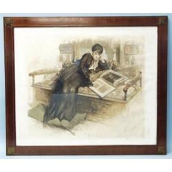 FERNAND TOUSSAINT (1873-1955) Belgian school. "Young Lady Sitting on a Bench." A limited edition …