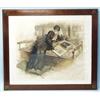 Image 1 : FERNAND TOUSSAINT (1873-1955) Belgian school. "Young Lady Sitting on a Bench." A limited edition …