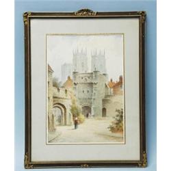 CHARLES J. NORTON - 19th century English school. "Botham Bay, York." Watercolour on white paper. …