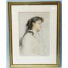 Image 1 : After CHARLES CHAPLIN (1825-1891) French school. "Portrait of a Young Lady". Drawing highlighted …