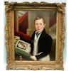 Image 1 : 19th century English School. "Portrait of a young gentleman". Oil on canvas. 29" x 24". In gilt f…