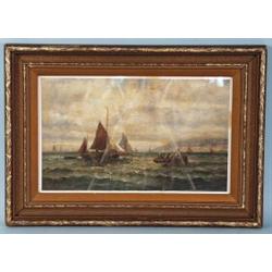 HENRY LANGLEY - 20th century Canadian school. "Gulf of St. Lawrence." Oil on canvas mounted on ca…