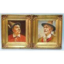 FRANZ LEITGEIB - 19th century Austrian school. A pair of oils on panels with portraits of Tyrolia…