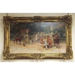 JOSE SAN BARTOLOME LLANECES (1863-1919) Spanish school. "Sunday in Versailles." An important oil …