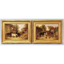 Circle of John Frederic Herring, Junior (1820-1907). A pair of oil paintings on canvas, each depi…