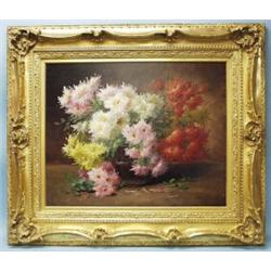ROGER GODCHAUX (1878-1958) French school. "Stillife with Blooming Flowers." A very fine oil on ca…