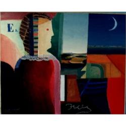 MAX PAPART (1911-1994) French school. "Reflective Musical Moment of Trouffaut, 1991". An oil and …