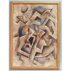 ROBERT MARC (1943-1993) French school. "Cubist composition." Oil on board. Unsigned. 42" x 30".…