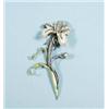 Image 1 : An important diamond set 18 kt. yellow and white gold orchid brooch with enamelled petals. Set wi…