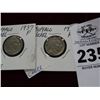 Image 1 : 2 - 1930 & 1937 Buffalo Nickels - 2 Times the Money