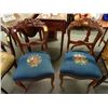 Image 1 : 2 Mahogany Carved Needlepoint Chairs - 2 Times the Money