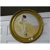 Image 1 : Round Guilded Frame Oil On Canvas