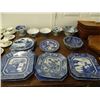 Image 1 : Lot of Asian Blue Square Plates & Bowls