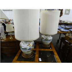 Pair of Large Painted Table Lamps