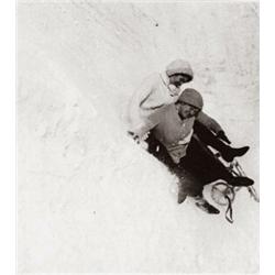 JACQUES-HENRI LARTIGUE, (French, 1894-1986), UNTITLED (LADIES' BOBSLED RACE), various notations i...